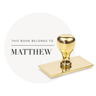 Brass library book stamp personalised for Matthew