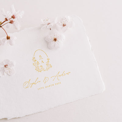 Cherri Cherry Blossom Save The Date Rubber Stamp for Fine Art Wedding Invitations | 'Sakura' Cherry Blossom Embellishments for Blush Pink Spring Wedding | Heirloom Seals