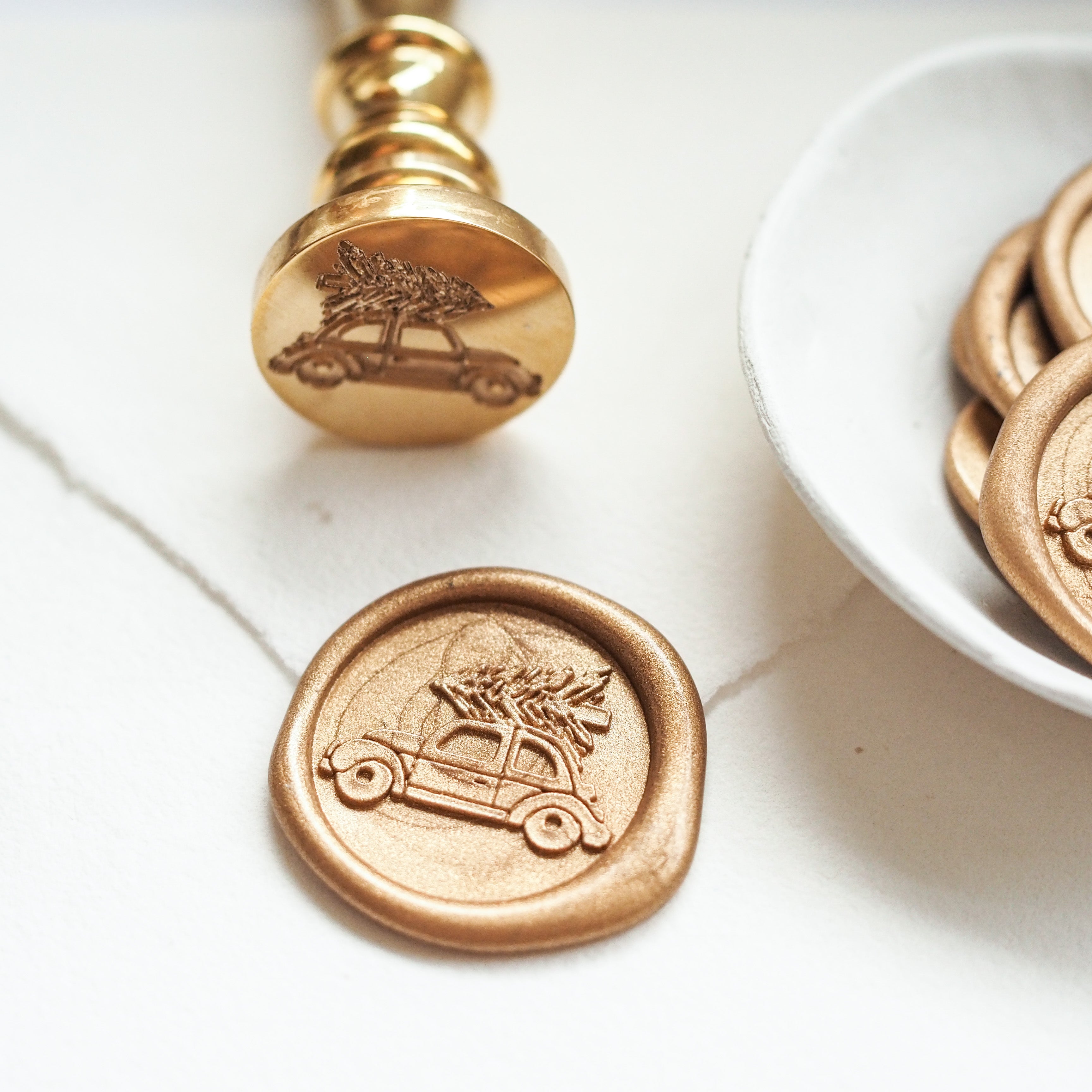 9ct Christmas Gold Wax Seal Stickers by Park Lane