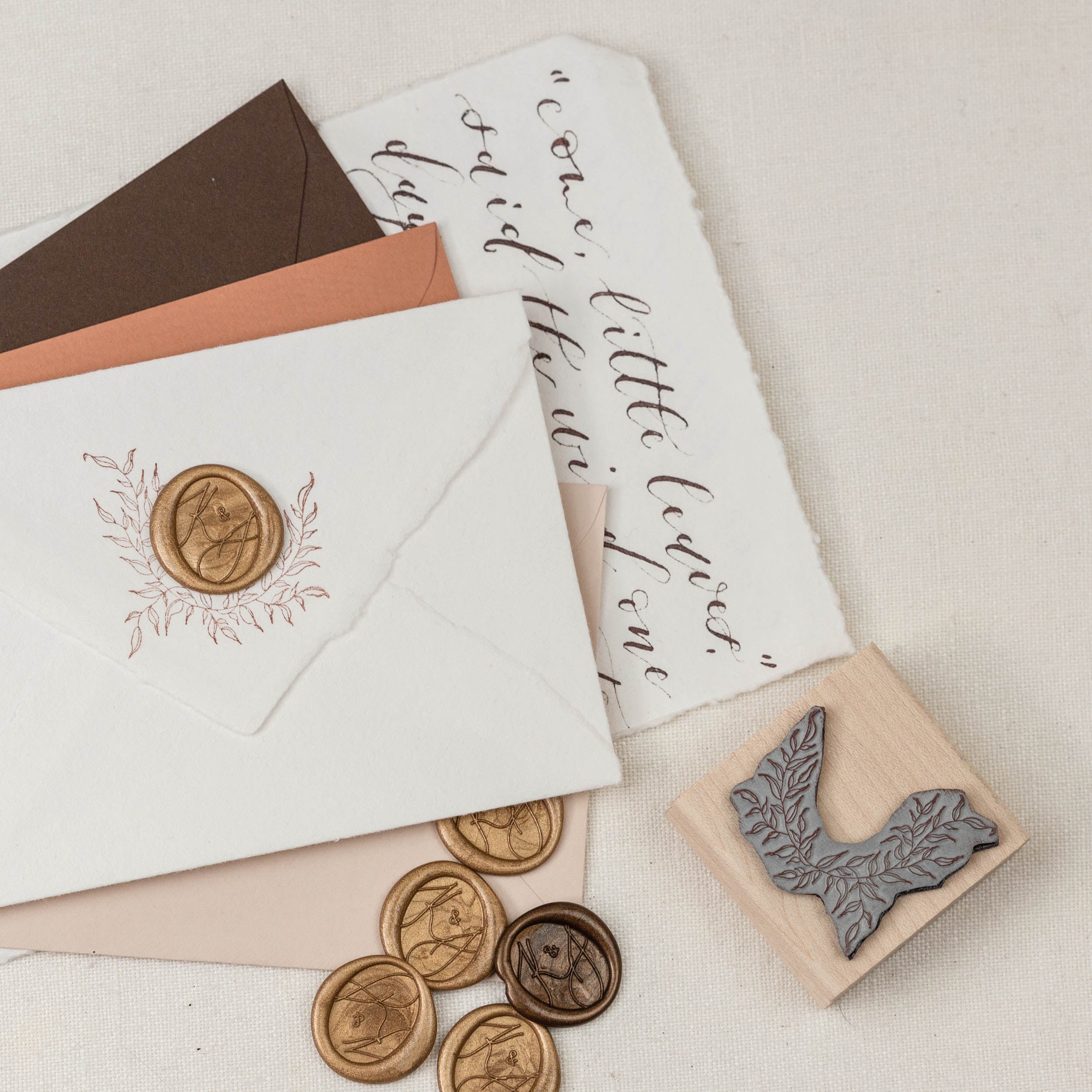 FALLING LEAVES OVAL WAX SEAL STAMP KIMBERLEY Heirloom Seals