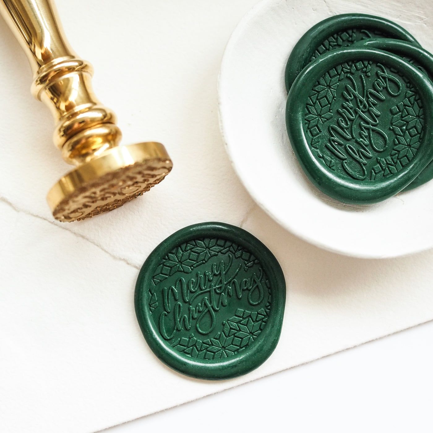 MERRY CHRISTMAS BAUBLE WAX SEAL STAMP - 'BELIEVE' CHRISTMAS COLLECTION