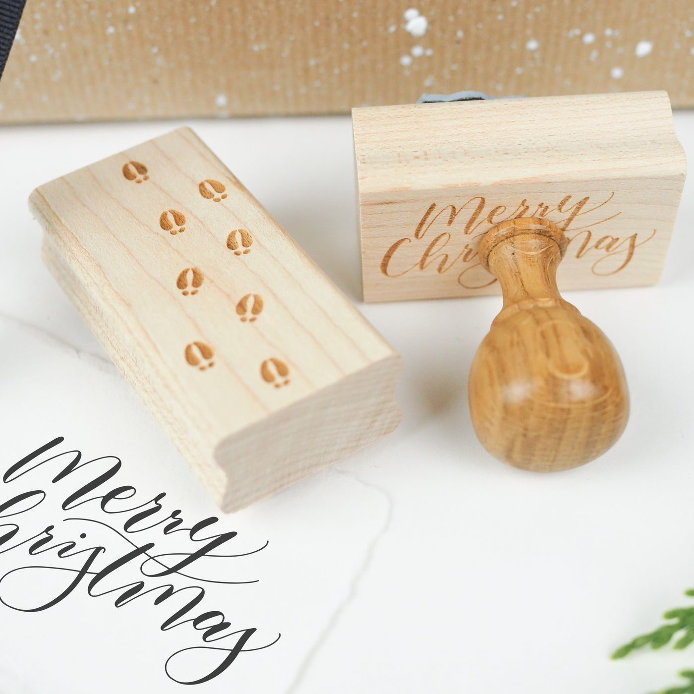 MERRY CHRISTMAS RUBBER STAMP | 'BELIEVE' CHRISTMAS COLLECTION | HEIRLOOM SEALS