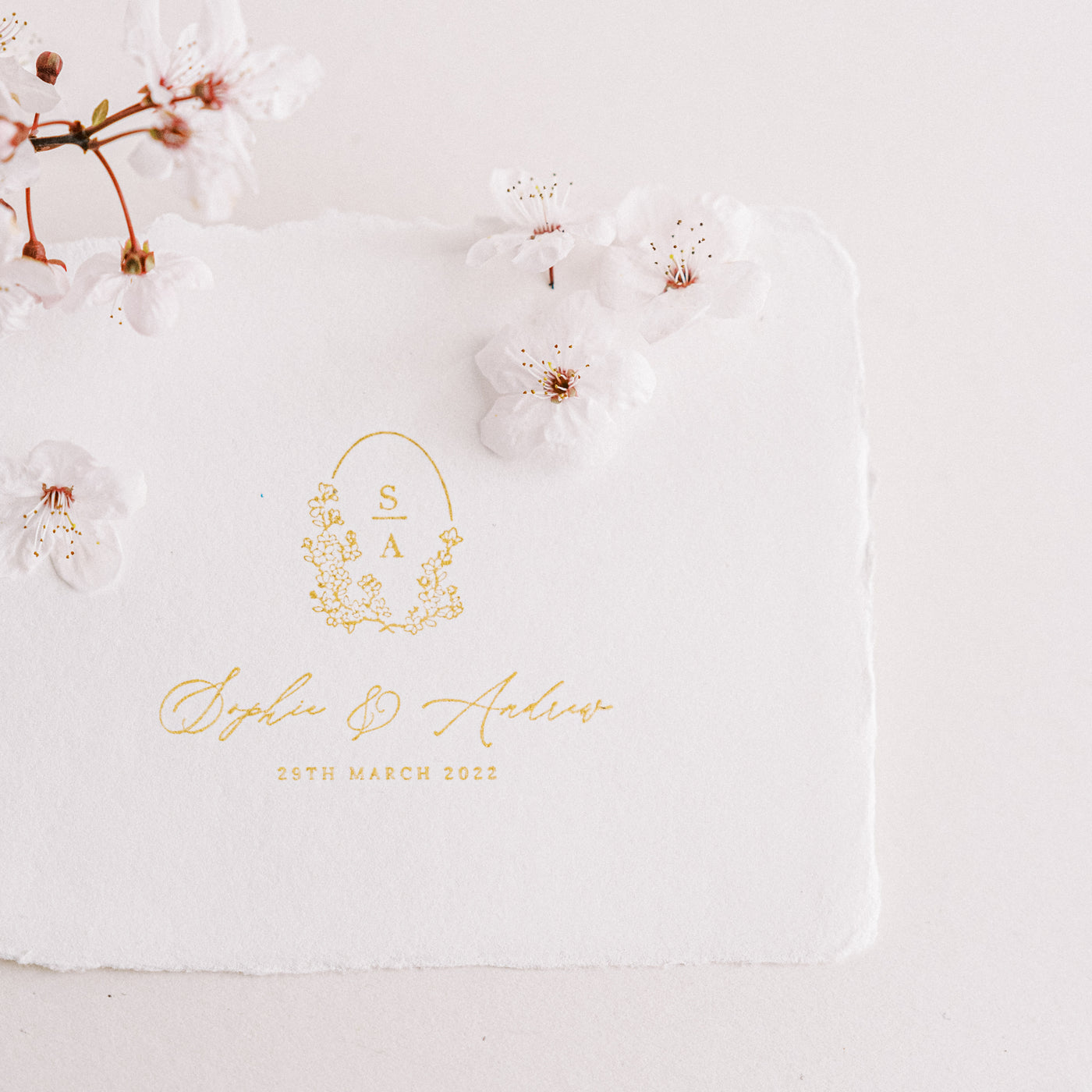 Cherri Cherry Blossom Save The Date Rubber Stamp Design | 'Sakura' Cherry Blossom Embellishments for Blush Pink Spring Wedding | Heirloom Seals