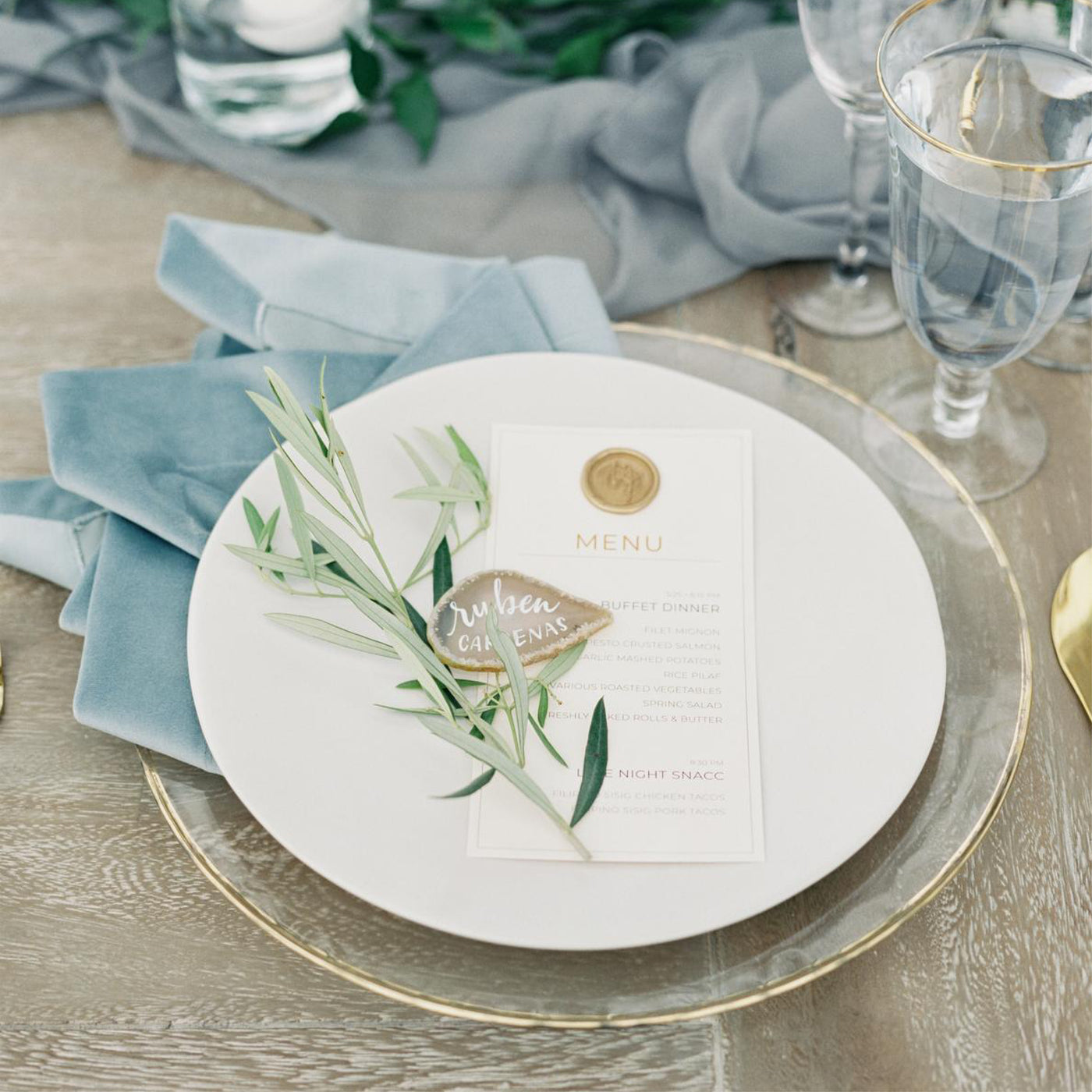 A Vineyard Spring Wedding | Calligraphy Script Self-Adhesive Wax Seals | Heirloom Seals