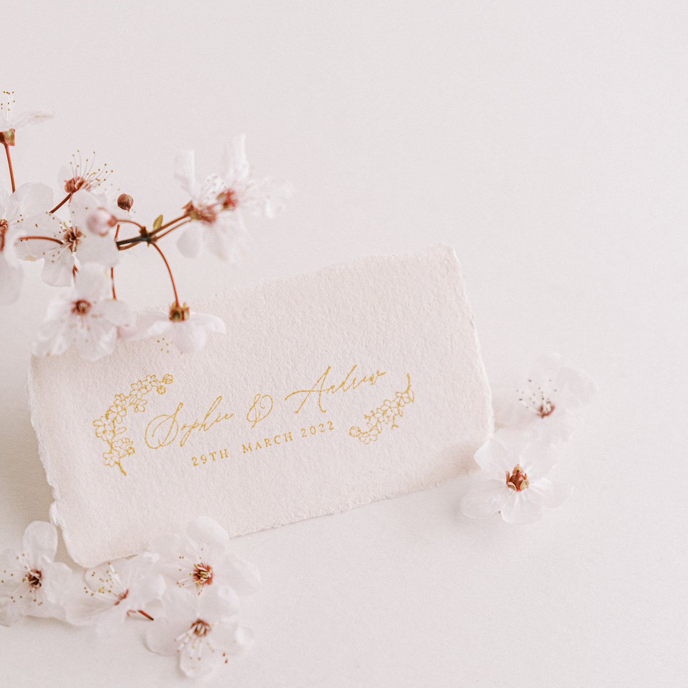Suki Cherry Blossom Save The Date Rubber Stamp Design | 'Sakura' Cherry Blossom Embellishments for Blush Pink Spring Wedding | Heirloom Seals