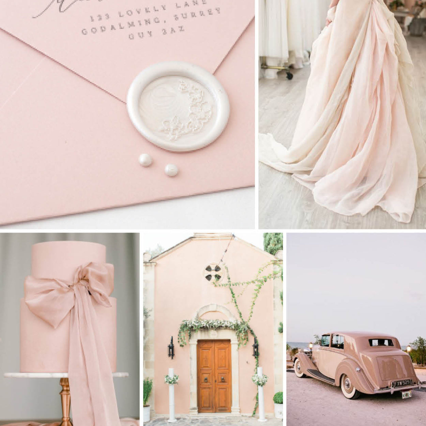 Summer Blush Wedding Inspiration | Cherry Blossom Self-Adhesive Wax Seals for Wedding Invitations | Heirloom Seals