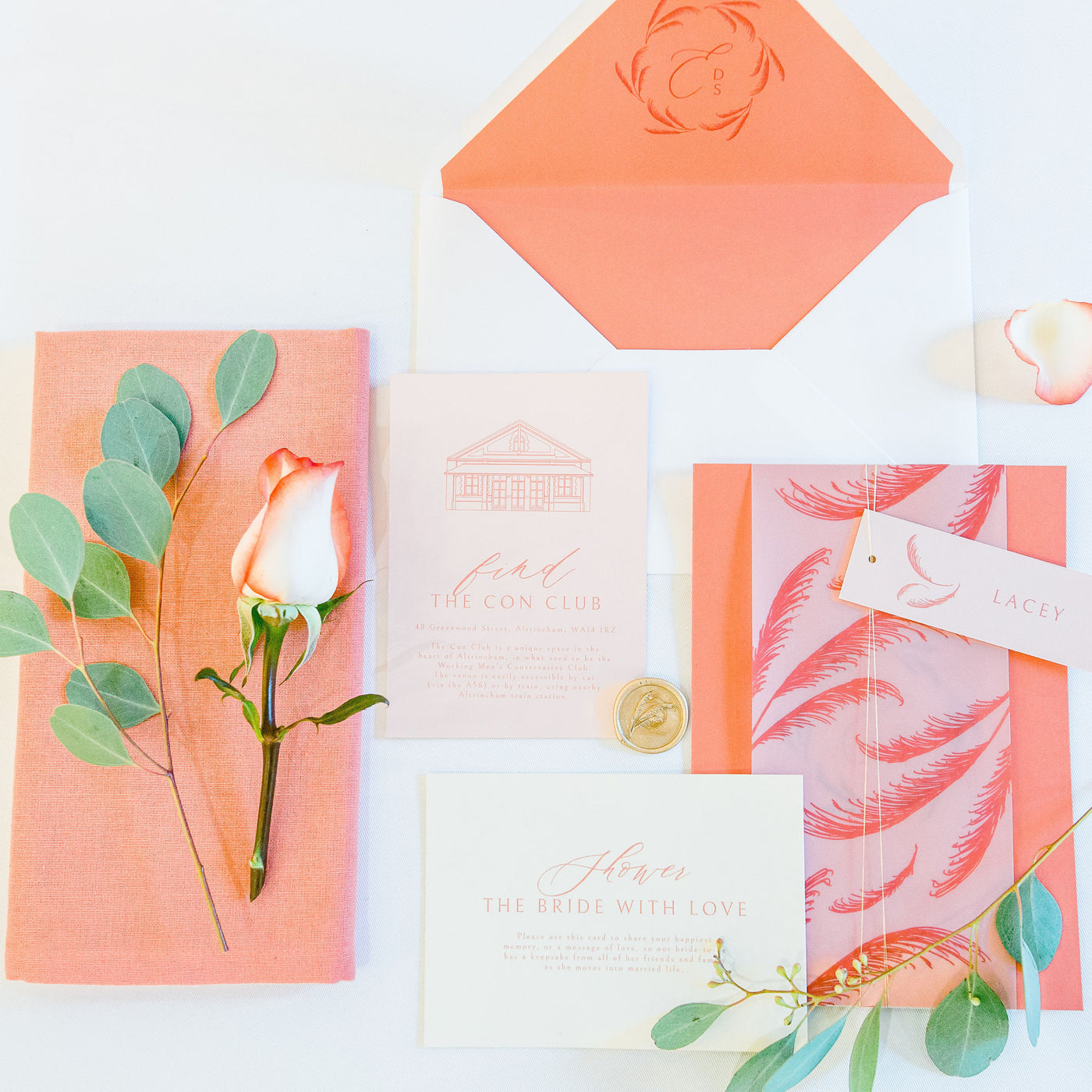 Coral Themed Bridal Shower at The Con Club | Heirloom Seals