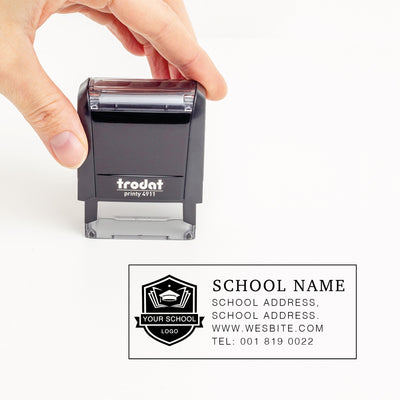 School Logo & Address Stamp | Heirloom Seals