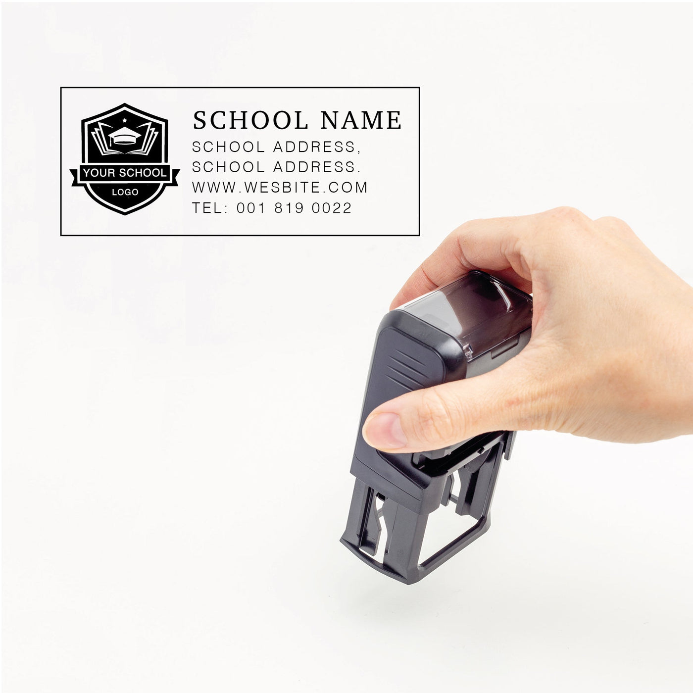 School Logo & Address Stamp | Heirloom Seals