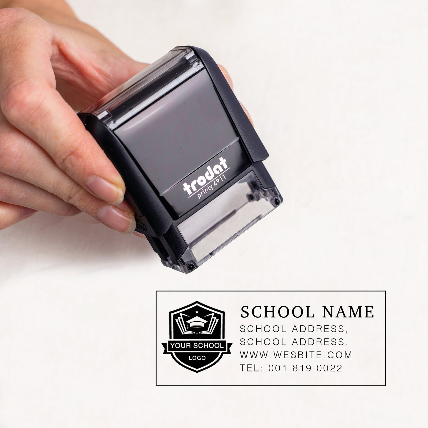 School Logo & Address Stamp | Heirloom Seals