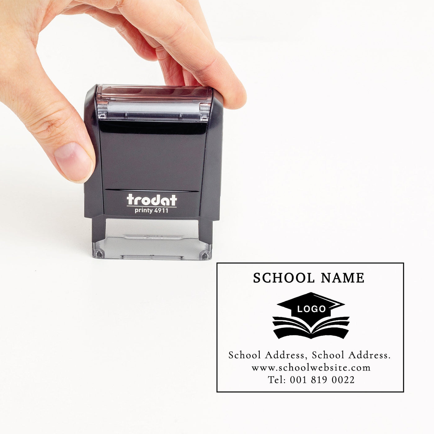 School Info & Address Stamp | Heirloom Stamps