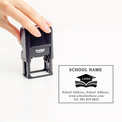 School Info & Address Stamp | Heirloom Stamps