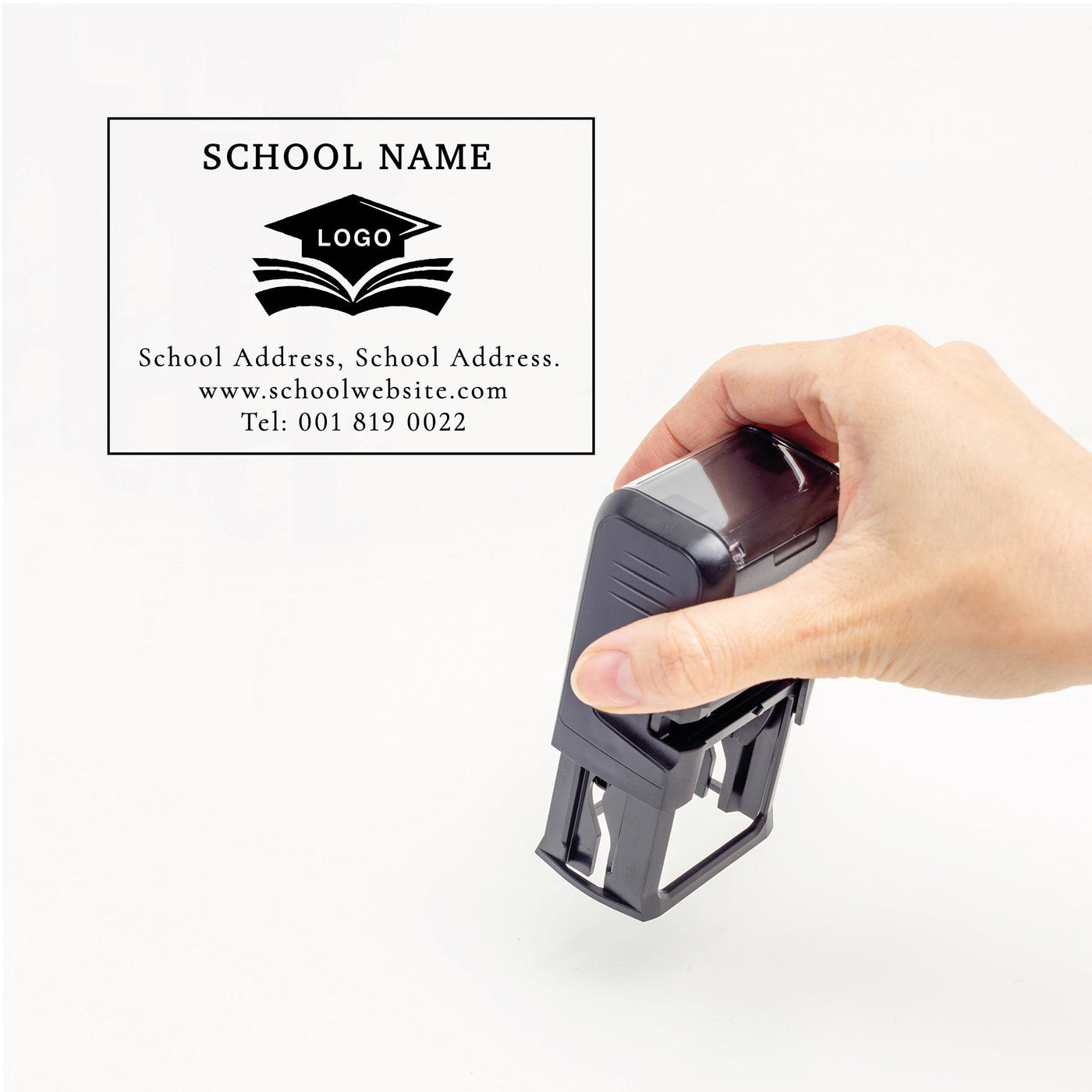 School Info & Address Stamp | Heirloom Stamps