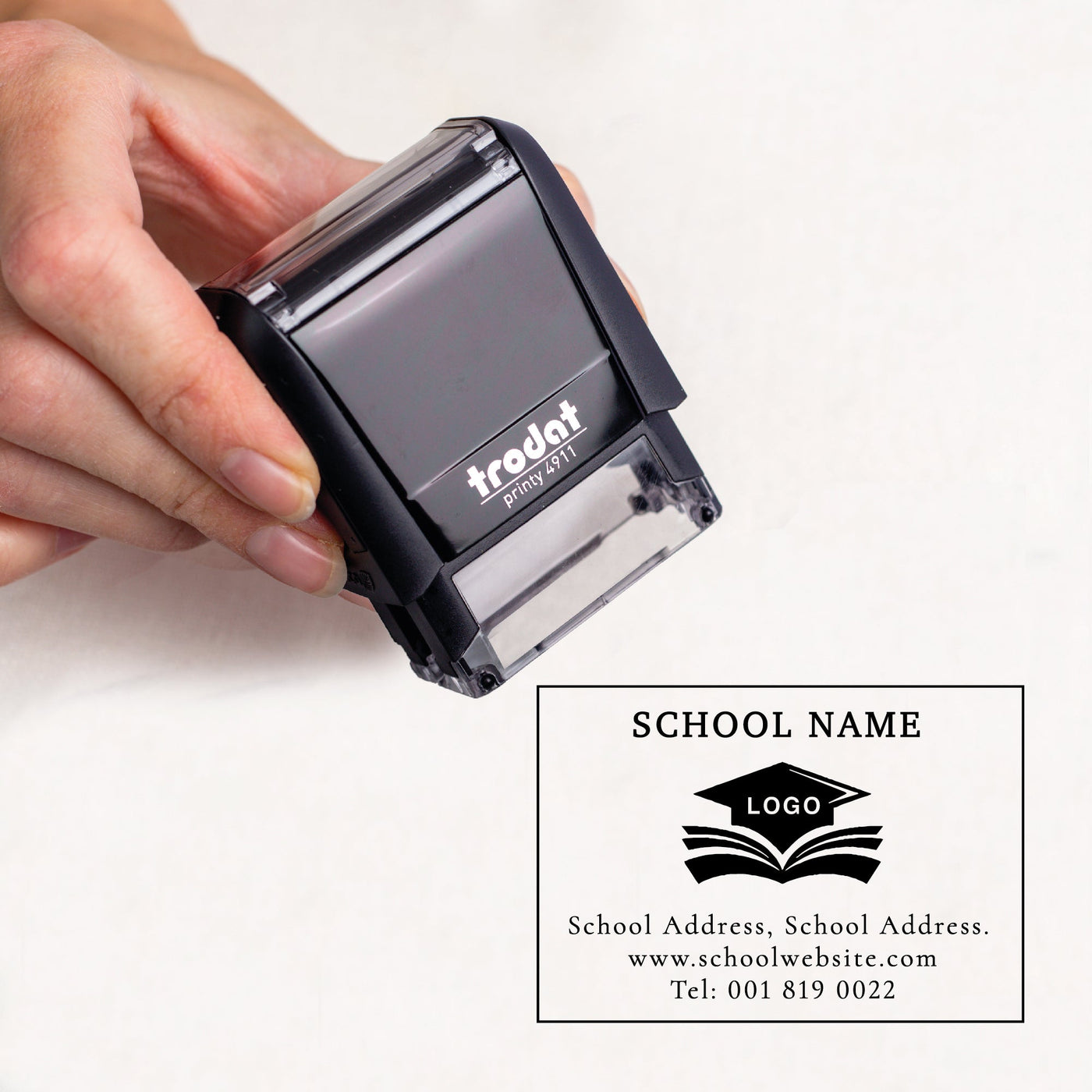 School Info & Address Stamp | Heirloom Stamps