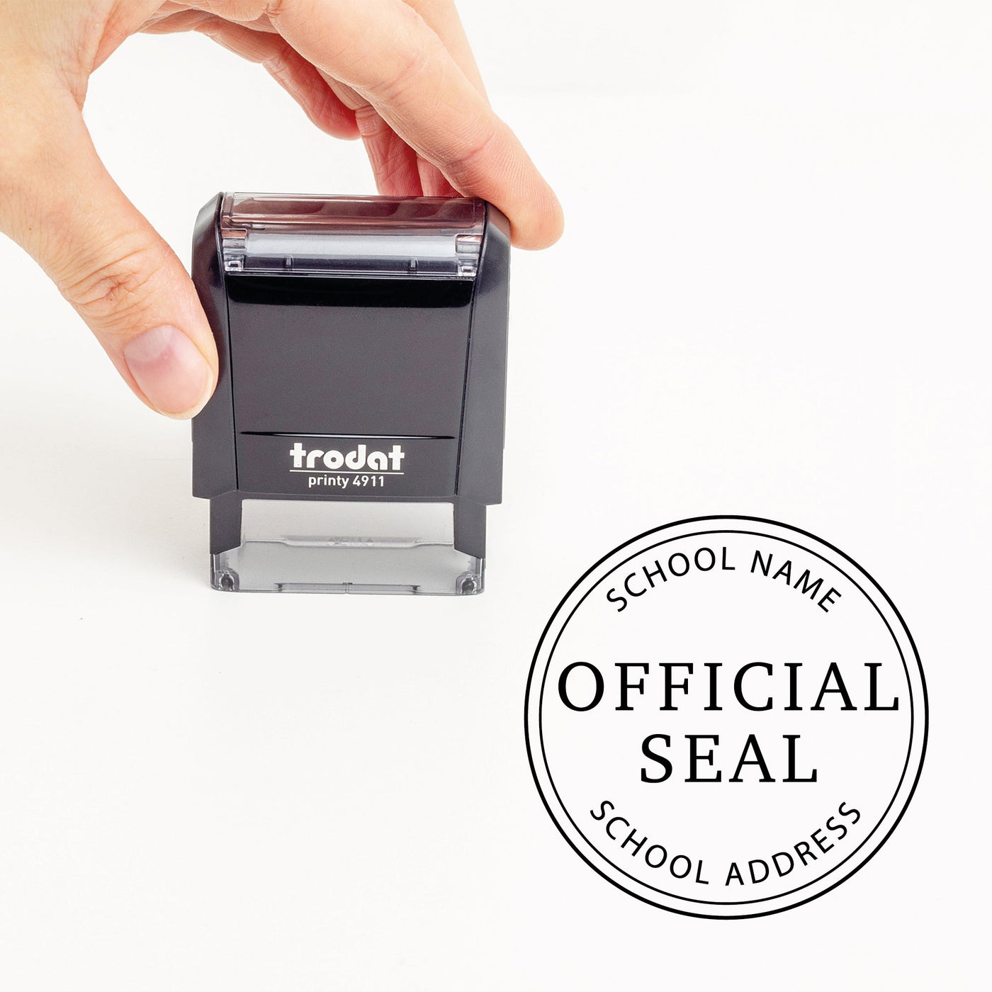 Round School Official Seal Rubber Stamp | HeirloomSeals