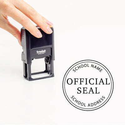 Round School Official Seal Rubber Stamp | HeirloomSeals