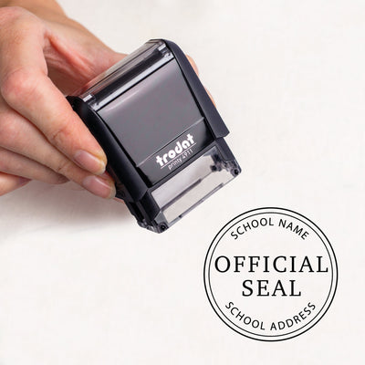 Round School Official Seal Rubber Stamp | HeirloomSeals