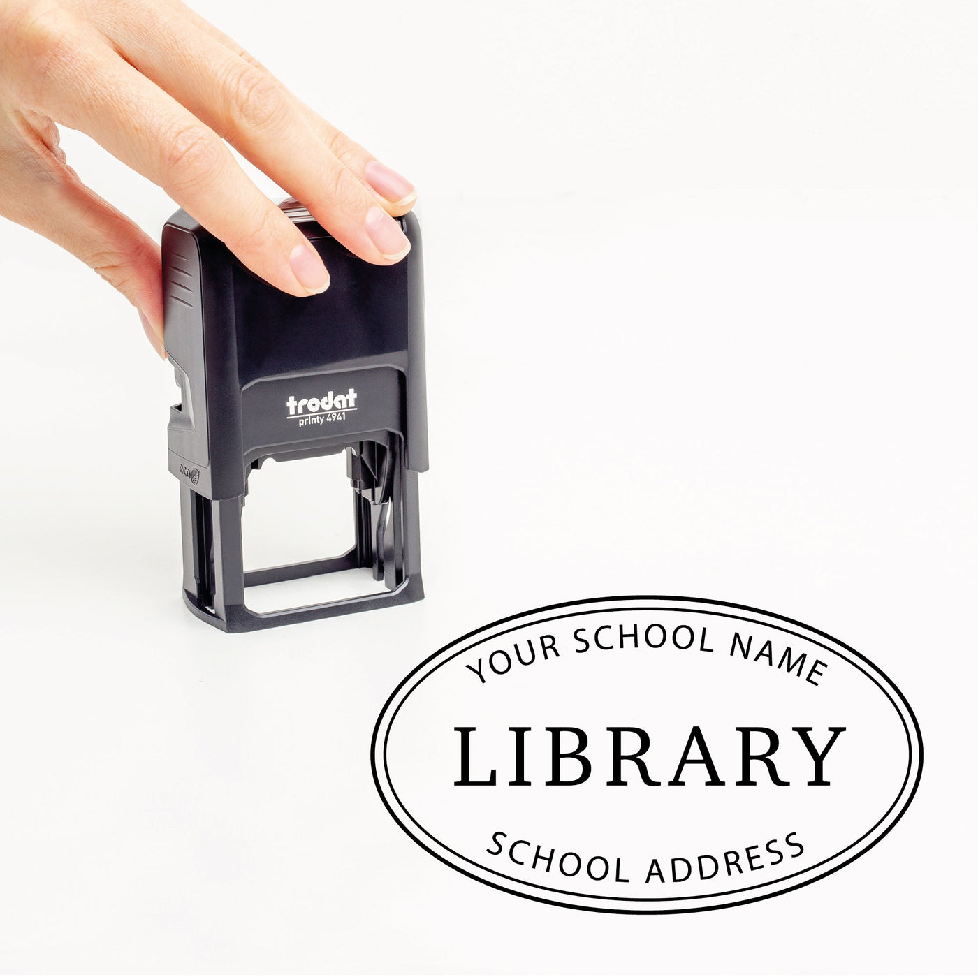 Oval School Library Seal Stamp | Heirloom Seals