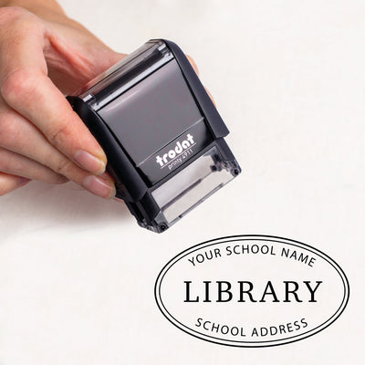 Oval School Library Seal Stamp | Heirloom Seals