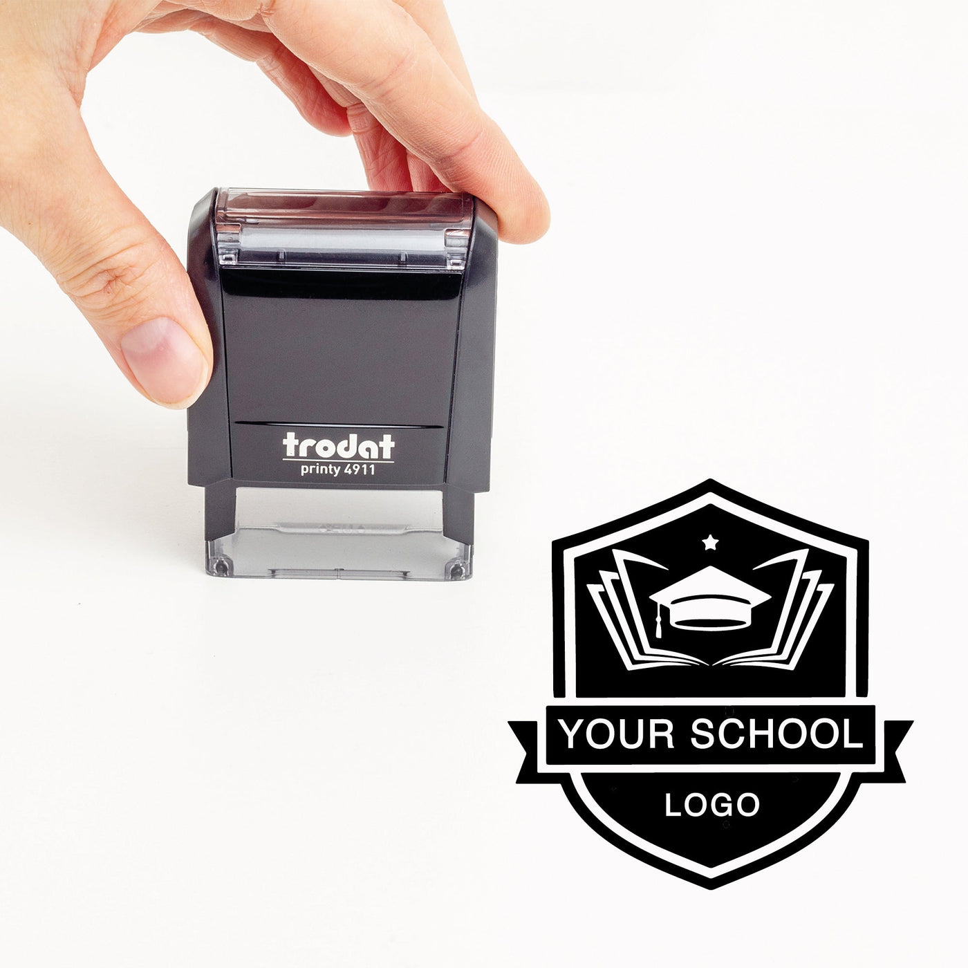 School Logo Rubber Stamp | Heirloom Seals 