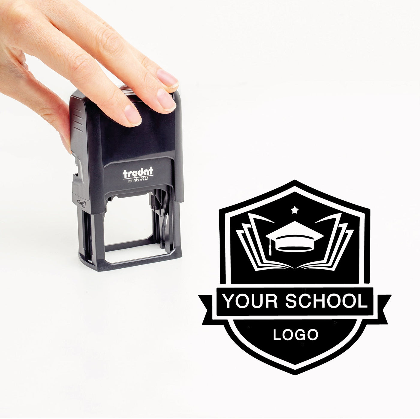 School Logo Rubber Stamp | Heirloom Seals 