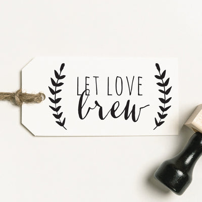 Let Love Brew Wedding Favour Rubber Stamp | Heirloom Seals 