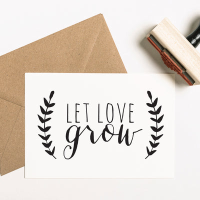 Let Love Grow Wedding Favour Rubber Stamp | Heirloom Seals 