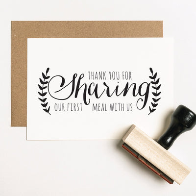 Thank You For Sharing Our First Meal With Us Wedding Favour Rubber Stamp | Heirloom Seals 