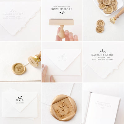 SAVE THE DATE MONOGRAM SQUARE WAX SEAL STAMP - ANNABELLE