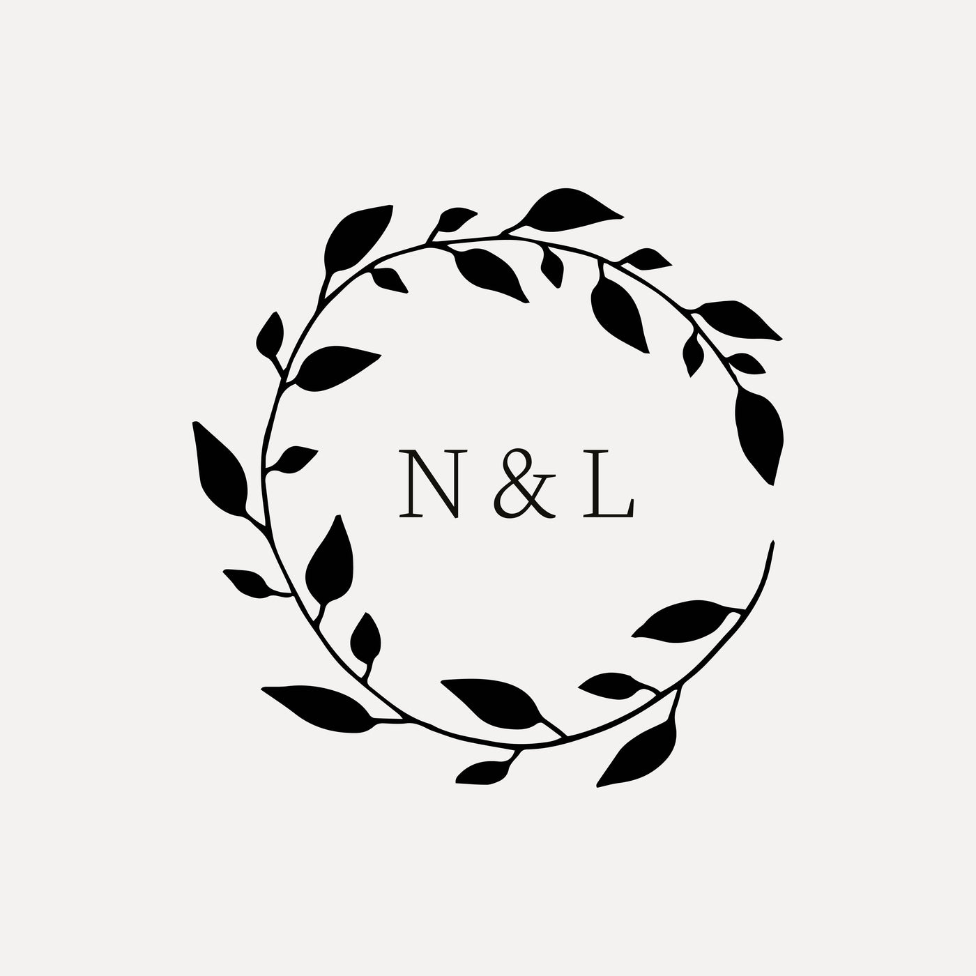 Annabelle Botanical Wreath Wedding Monogram | Digital Download | Heirloom Seals