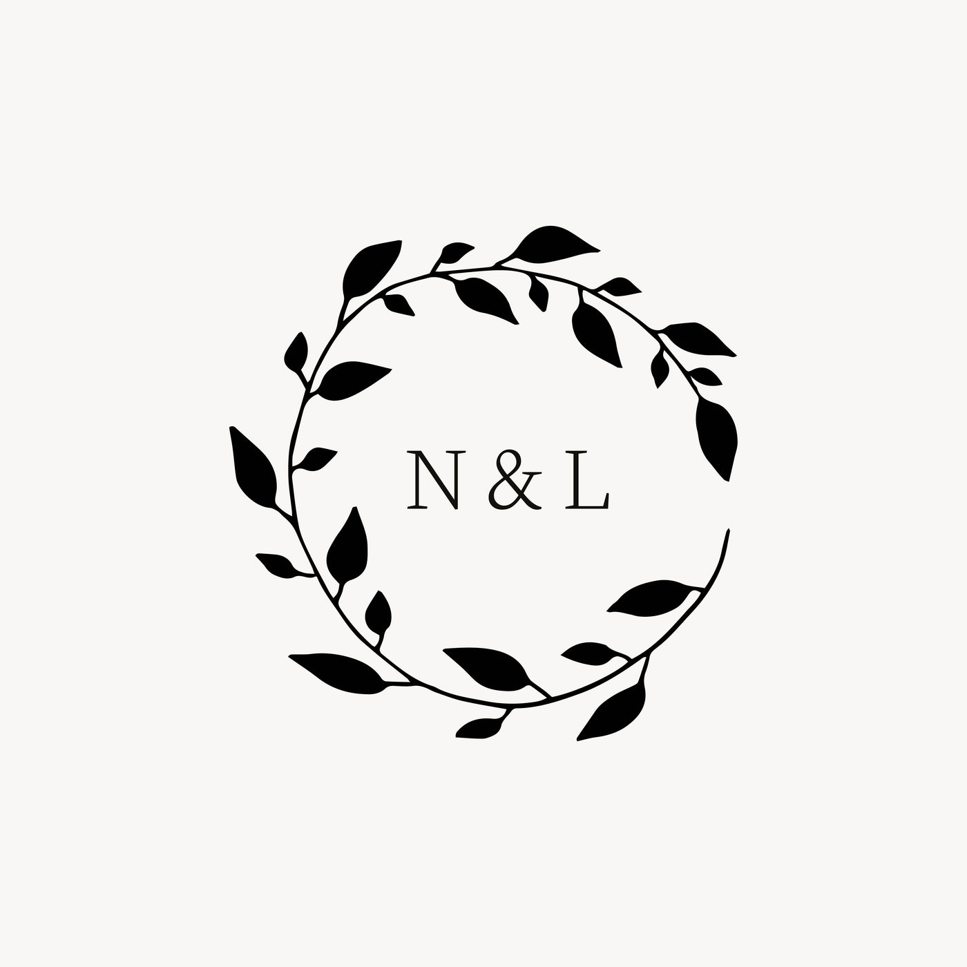 Annabelle Botanical Wreath Wedding Monogram | Digital Download | Heirloom Seals
