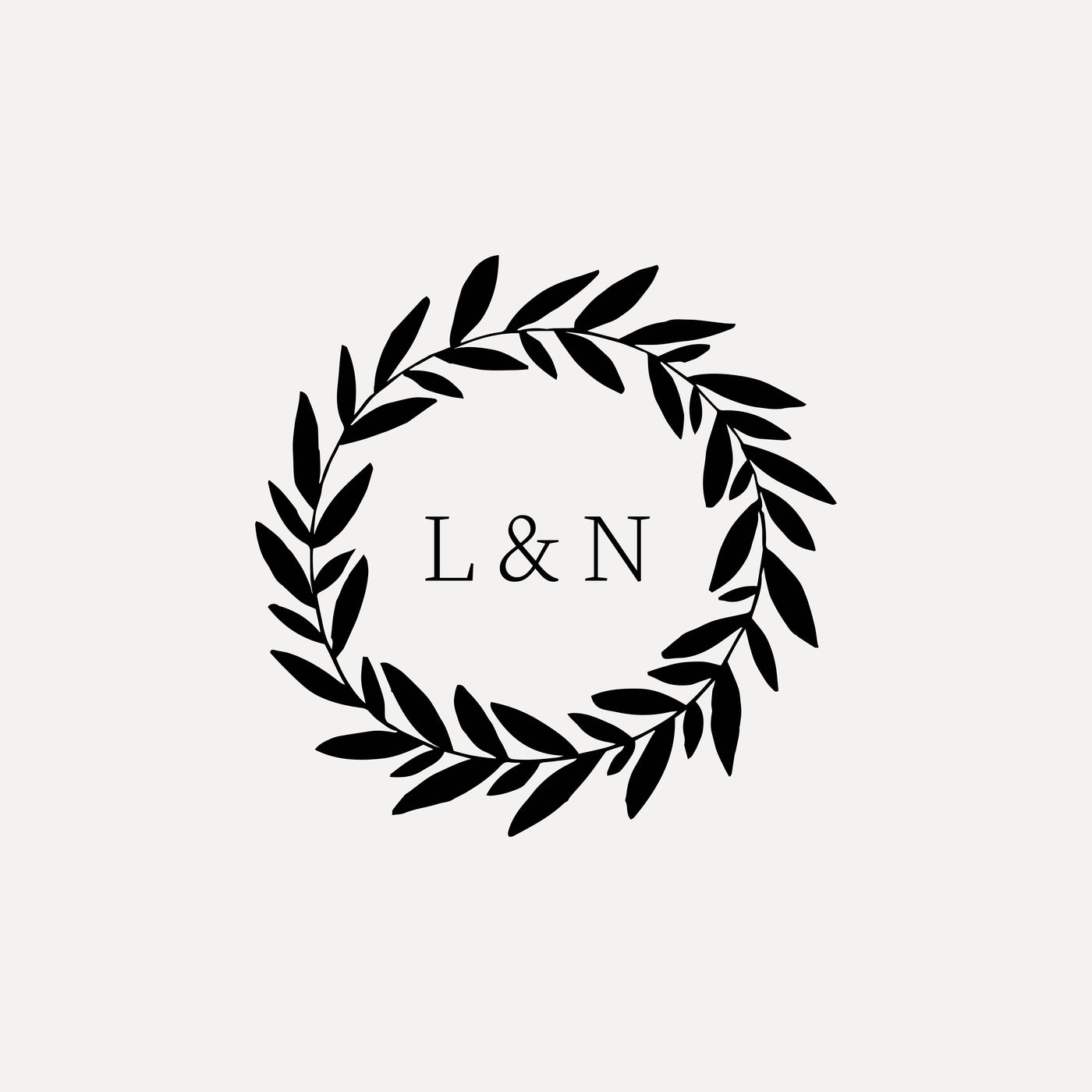 Ashley Minimal Botanical Wedding Monogram | Digital Download | Heirloom Seals