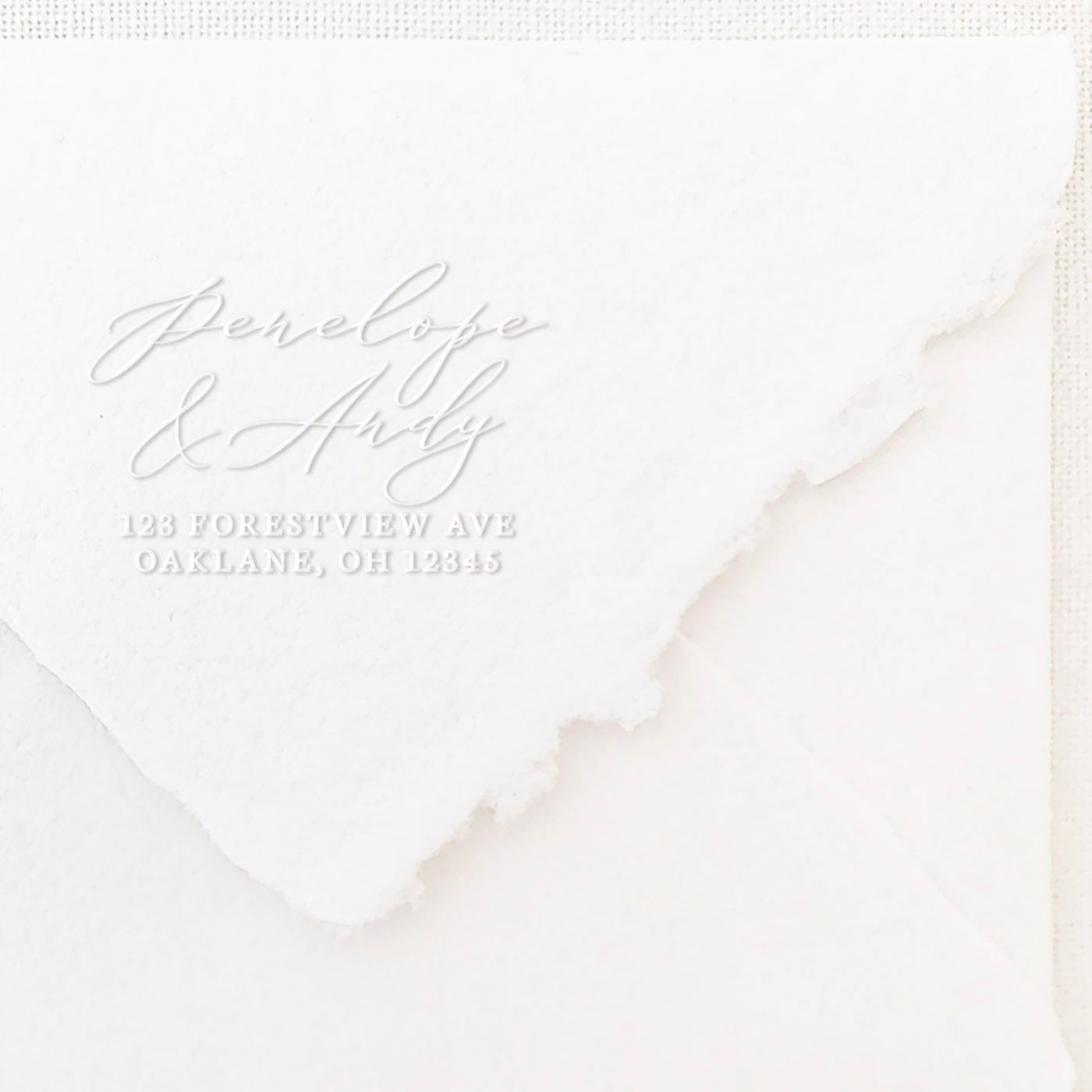 CALLIGRAPHY SCRIPT RETURN ADDRESS EMBOSSER - CAMILA