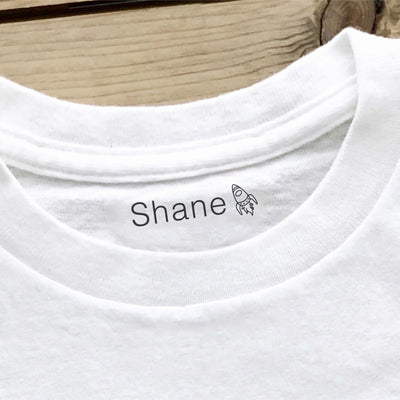 School Shirt stamp | fabric stamp on white shirt | back to school stamp