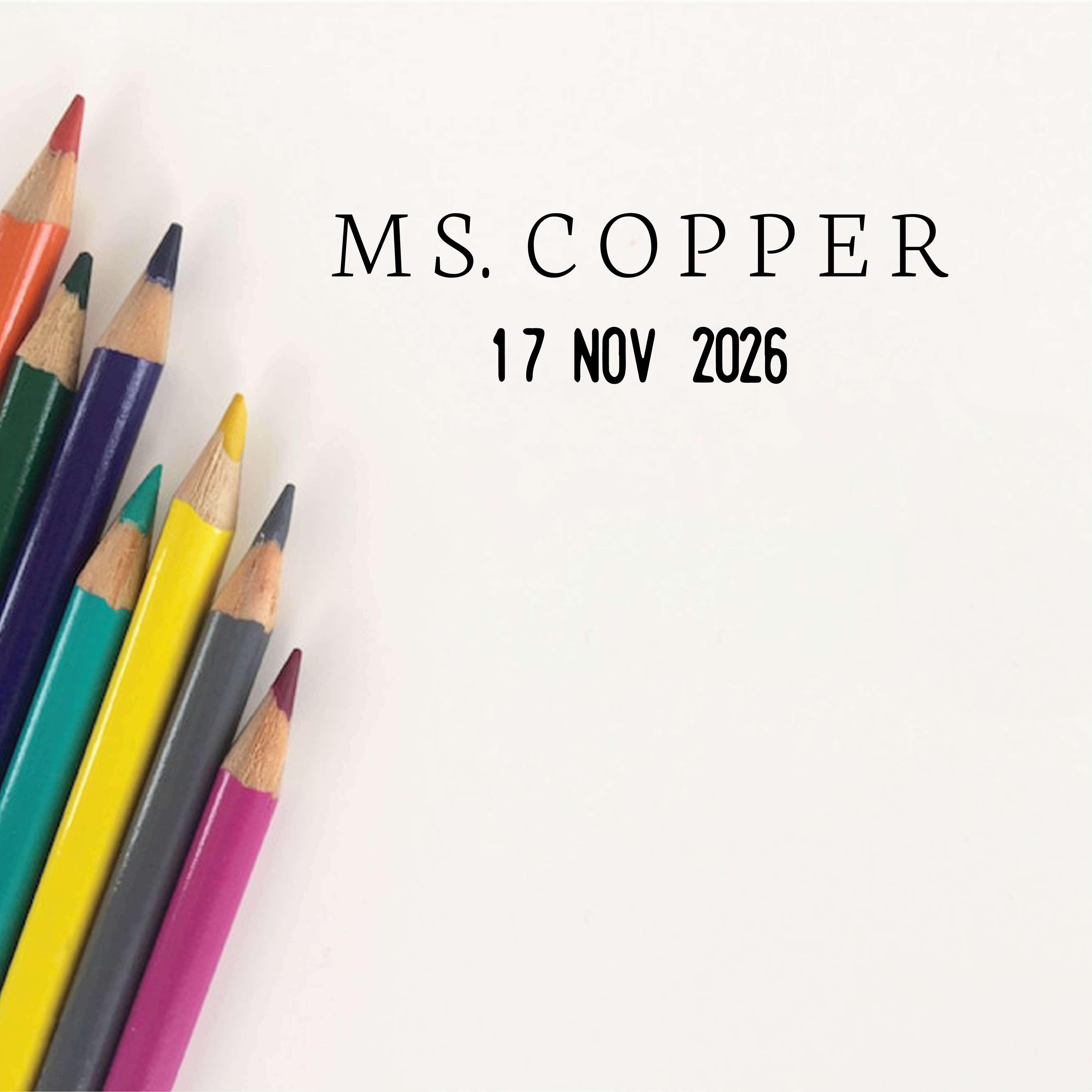 CUSTOM NAME & DATE TEACHER STAMP - SERIF – Heirloom Seals