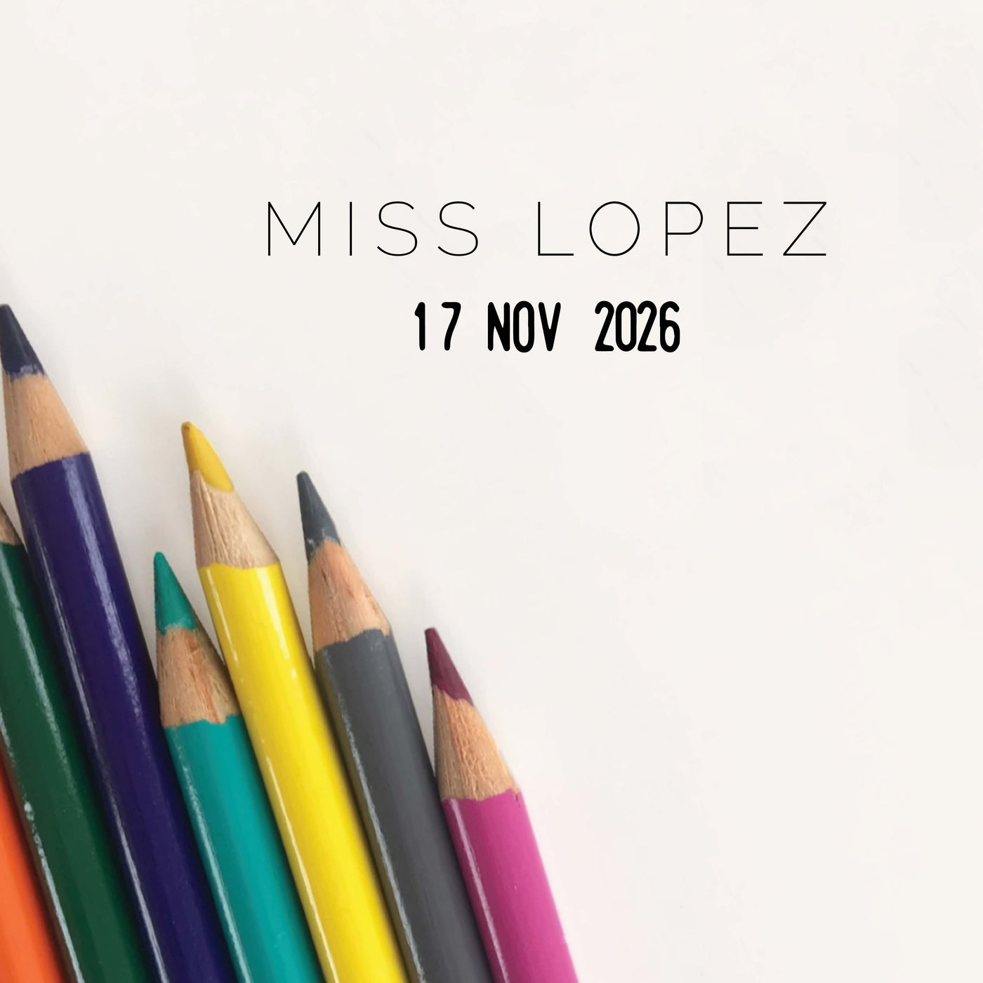 MINIMALIST NAME AND DATE TEACHER STAMP SAN SERIF | HEIRLOOM SEALS