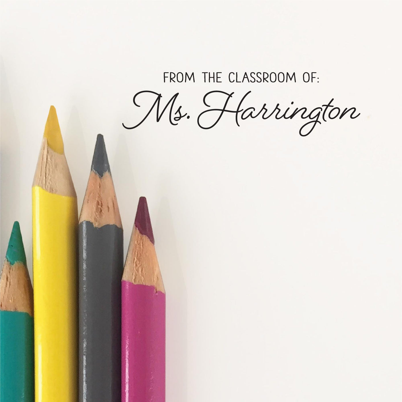 FROM THE CLASSROOM OF TEACHER STAMP MODERN SCRIPT FONT | HEIRLOOM SEALS