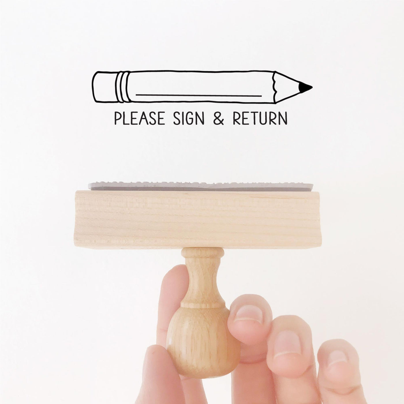 PLEASE SIGN AND RETURN TEACHER STAMP WITH PENCIL ILLUSTRATION | HEIRLOOM SEALS