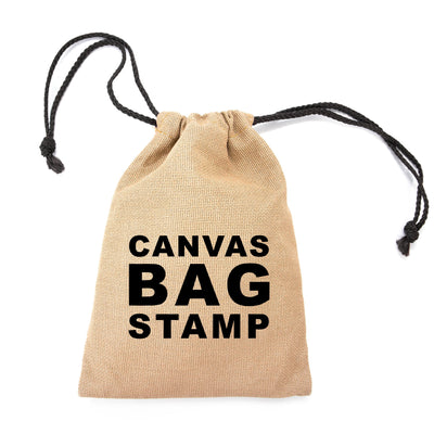Small Canvas Bag Logo Rubber Stamp | Small drawstring bag Packaging | Heirloom Seals