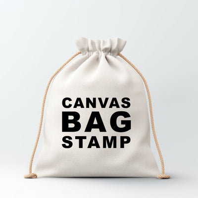 Small Canvas Bag Logo Rubber Stamp | Small drawstring bag Packaging | Heirloom Seals