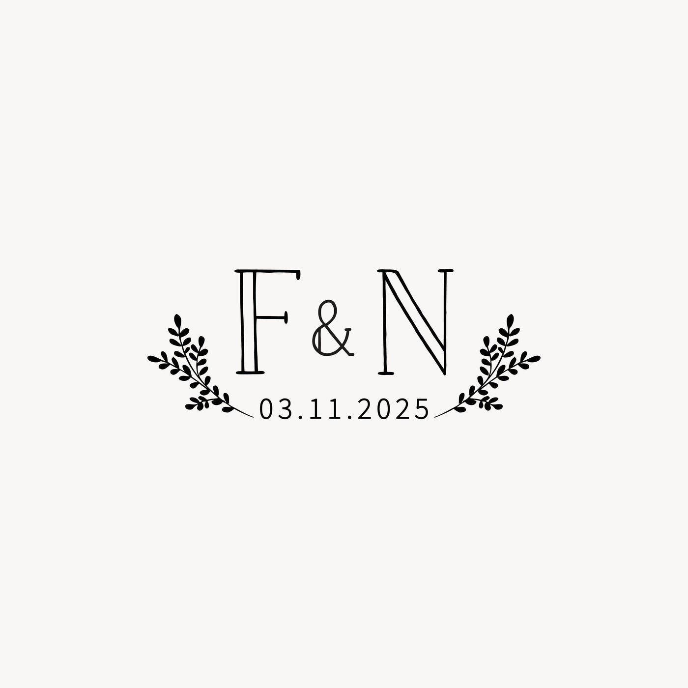 Everly Minimal Botanical Wedding Monogram | Digital Download | Heirloom Seals