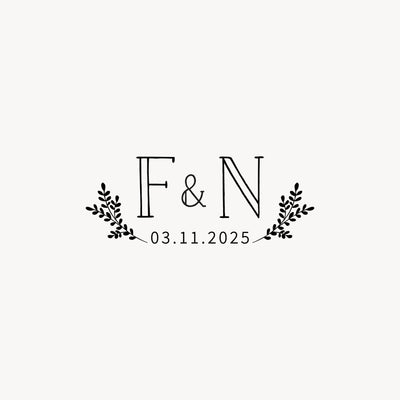 Everly Minimal Botanical Wedding Monogram | Digital Download | Heirloom Seals
