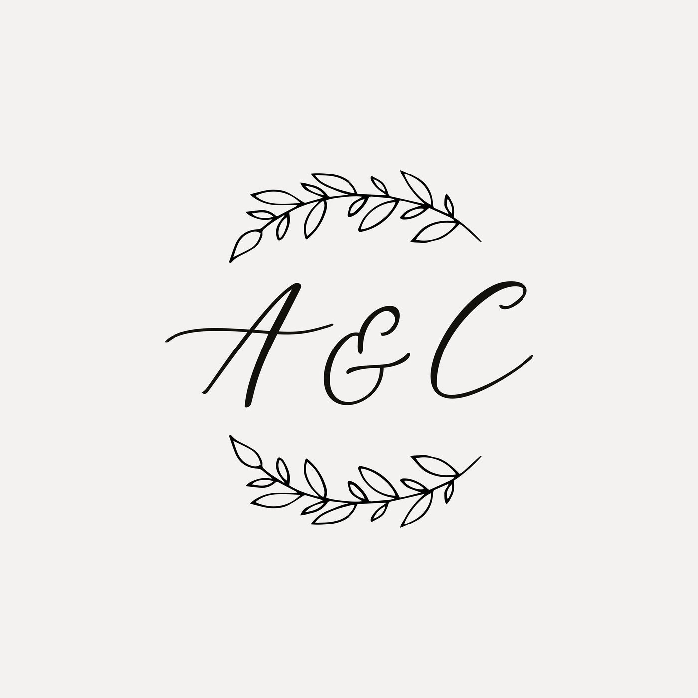 Genevieve Elegant Botanical Script Wedding Monogram | Digital Download | Heirloom Seals