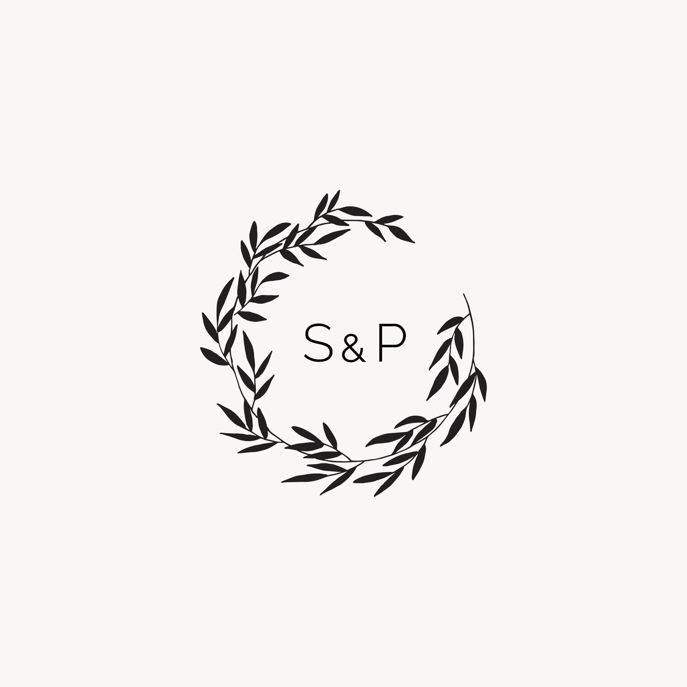 Jasmine Minimalist Botanical Wedding Monogram | Digital Download | Heirloom Seals