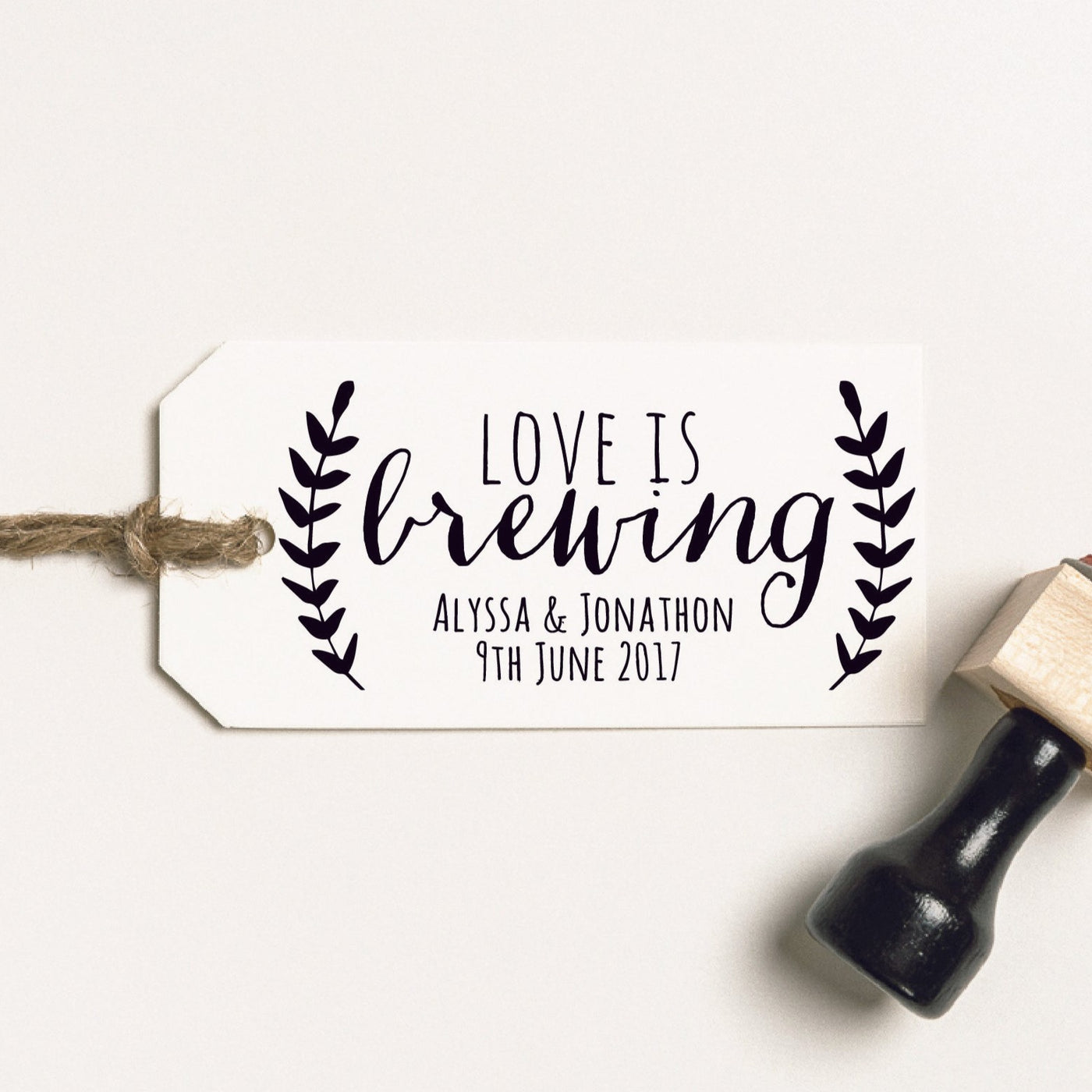 Love Is Brewing Wedding Favour Rubber Stamp | Heirloom Seals