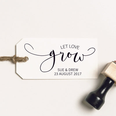 Let Love Grow Wedding Favour Rubber Stamp | Heirloom Seals