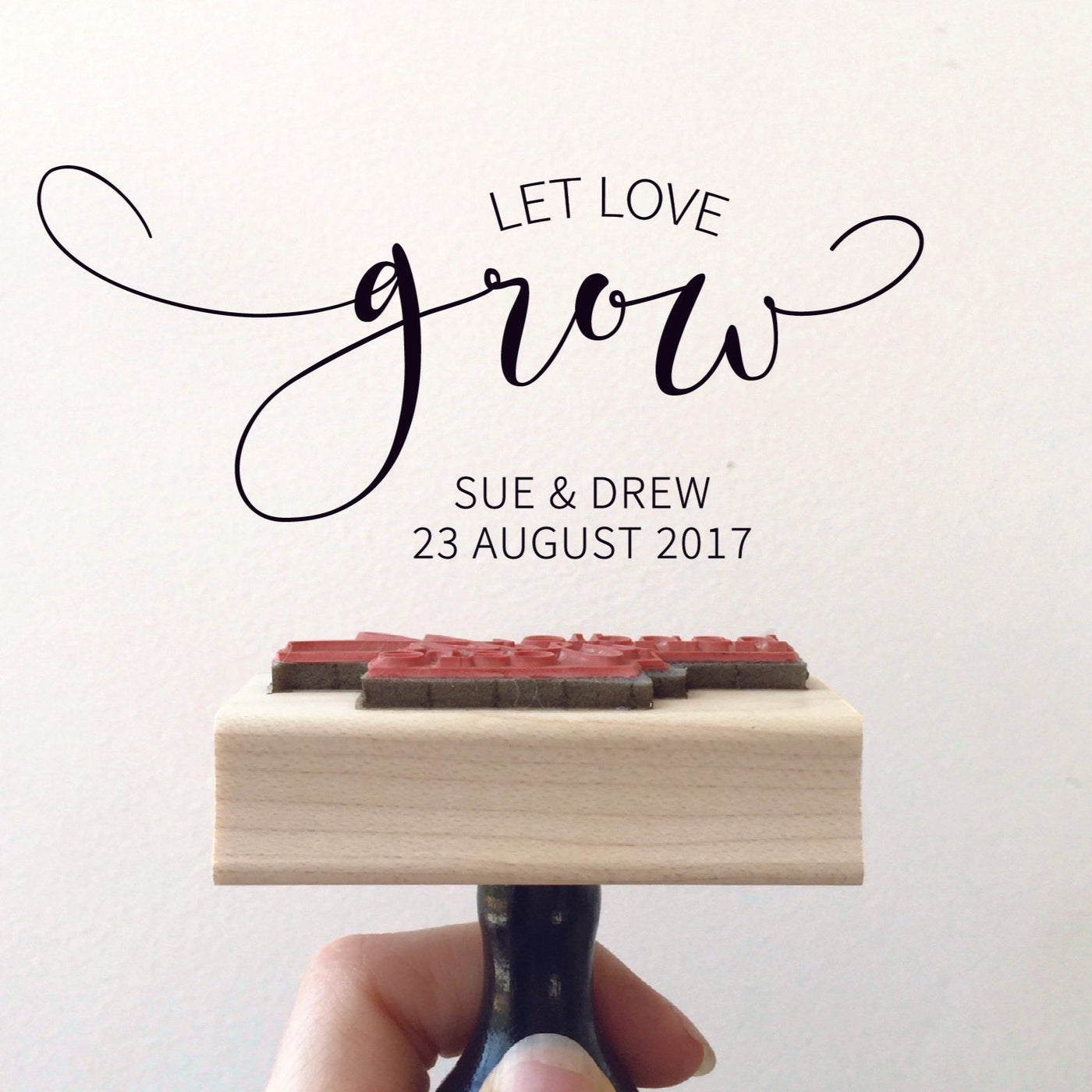 Let Love Grow Wedding Favour Rubber Stamp | Heirloom Seals