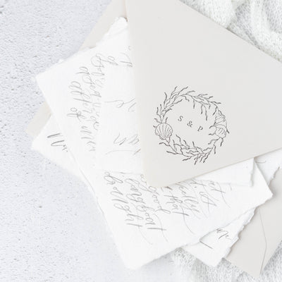 Sea Wreath Elegant Coastal Wedding Monogram | Digital Download | Heirloom Seals