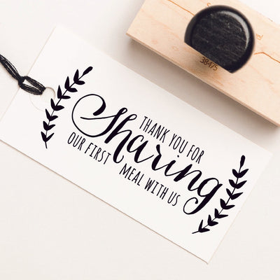 Thank You For Sharing Our First Meal With Us Wedding Favour Rubber Stamp | Heirloom Seals 