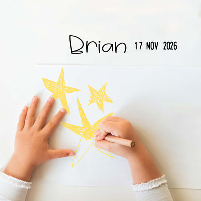 CHILD’S HANDWRITTEN NAME AND DATE ART AND CRAFTS STAMP | HEIRLOOM SEALS